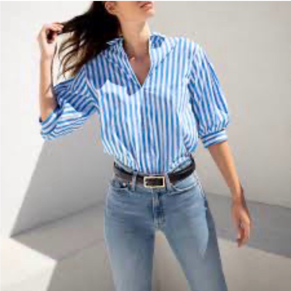 AYR Blue and White Striped Blouse